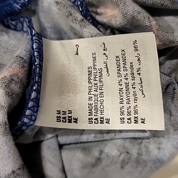 Style & Co. Floral Cable Pattern Pullover Top Blue Red Medium - Picture 12 of 12